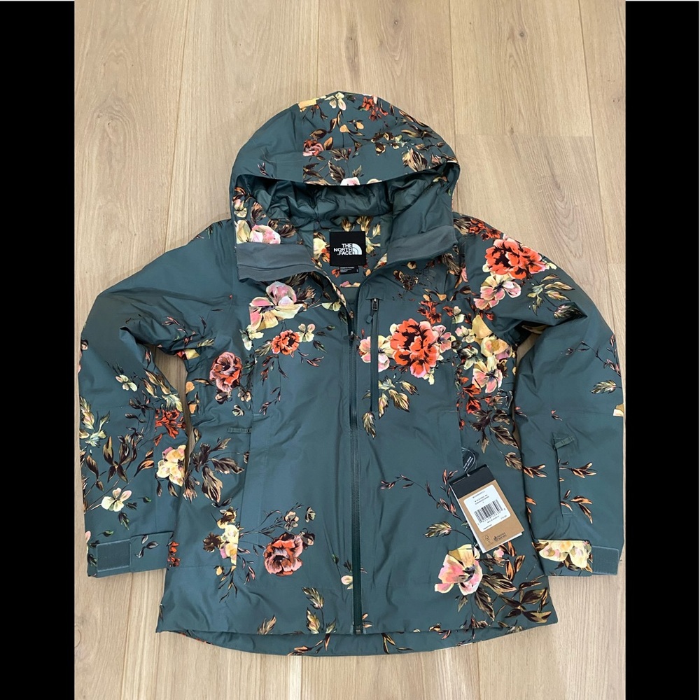 The North Face Womens Descendit jacket Balsam Green/April Showers Flower Print